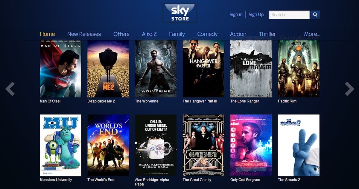 Sky Store adds new buying options for movies